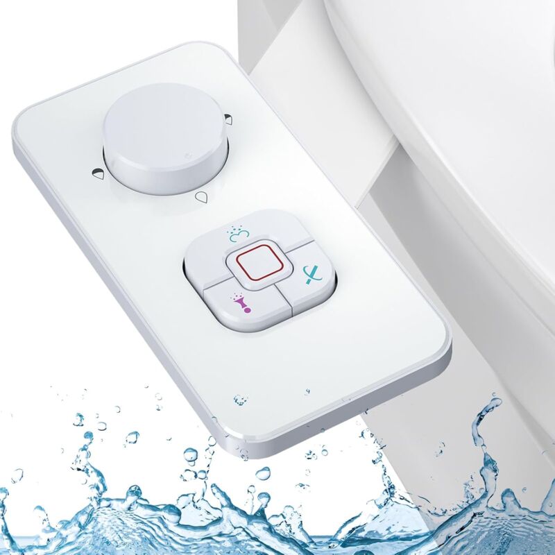 foto del prodotto bidet per wc, bidet stretto non elettrico con ugelli retrattili, ugelli doppi retrattili autopulenti e manopola di regolazione della pressione