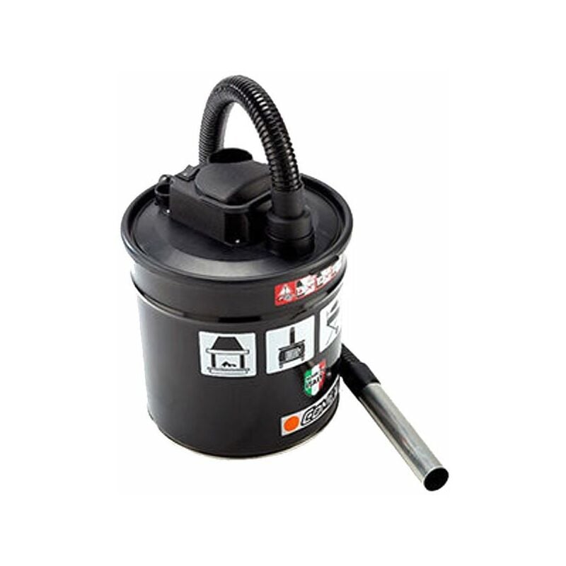 foto del prodotto bidone aspiracenere con filtro 1000w 18 lt per camino stufe a legna pellet tubo