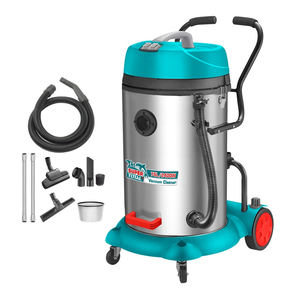 foto del prodotto bidone aspiratutto da 2400w con serbatoio da 75l e accessori total tvc24751