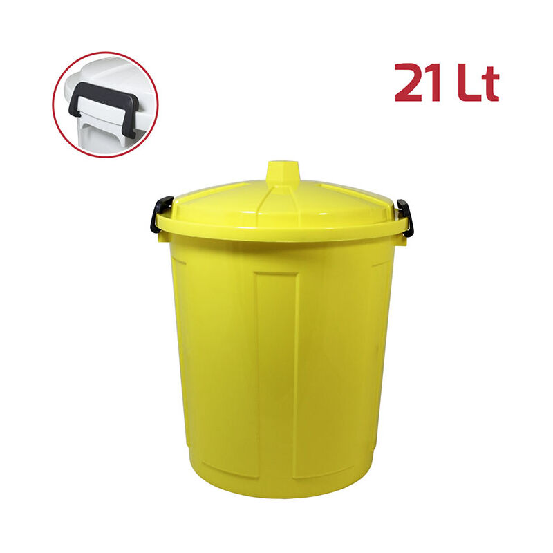 foto del prodotto bidone contenitore coperchio con chiusura antirandagismo 21lt pattumiera casa cucina giardinaggio raccolta differenziata antiodori colorigenerali 