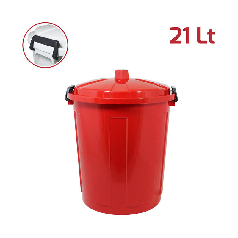 foto del prodotto bidone contenitore coperchio con chiusura antirandagismo 21lt pattumiera casa cucina giardinaggio raccolta differenziata antiodori colorigenerali 