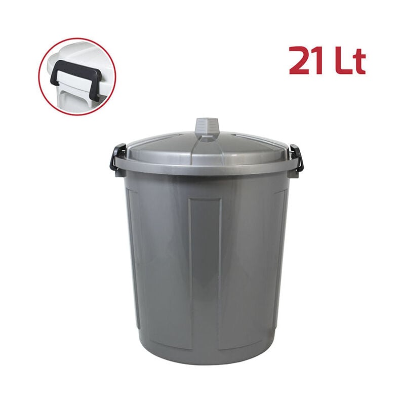 foto del prodotto bidone contenitore coperchio con chiusura antirandagismo 21lt pattumiera casa cucina giardinaggio raccolta differenziata antiodori colorigenerali 