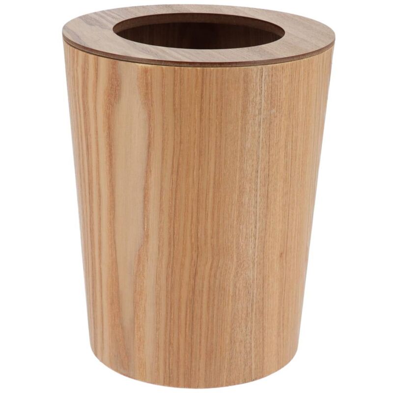 foto del prodotto bidone da 9 l in legno effetto rovere legno naturale tendance
