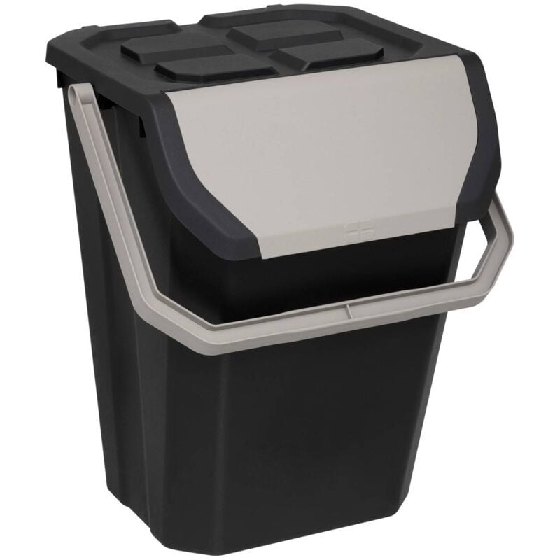 foto del prodotto bidone di raccolta differenziata in plastica nera da 37 litri 5five