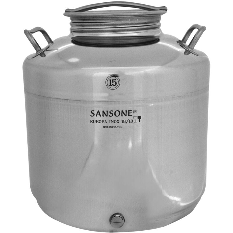 foto del prodotto bidone fusto contenitore in acciaio inox sansone lt.15