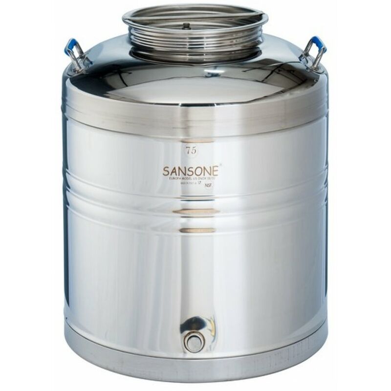 foto del prodotto bidone fusto contenitore in acciaio inox sansone lt.50