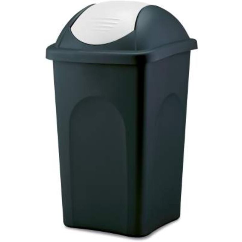 foto del prodotto bidone immondizia 'multipat' lt. 30 - cm 29 x 39 x h.50 - nero bianco