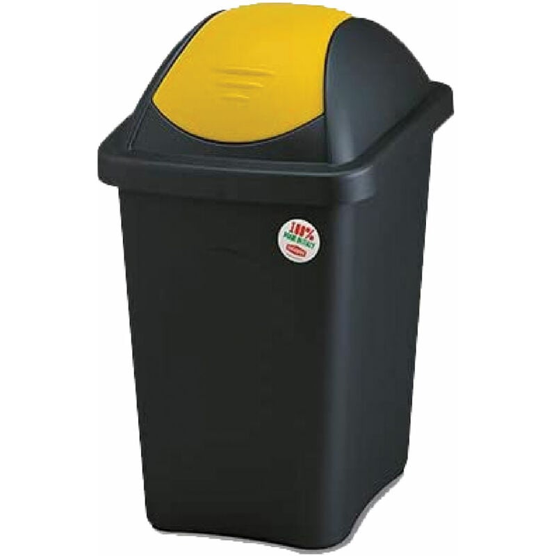 foto del prodotto bidone immondizia multipat lt. 30 cm 29 x 39 x h.50 nero giallo