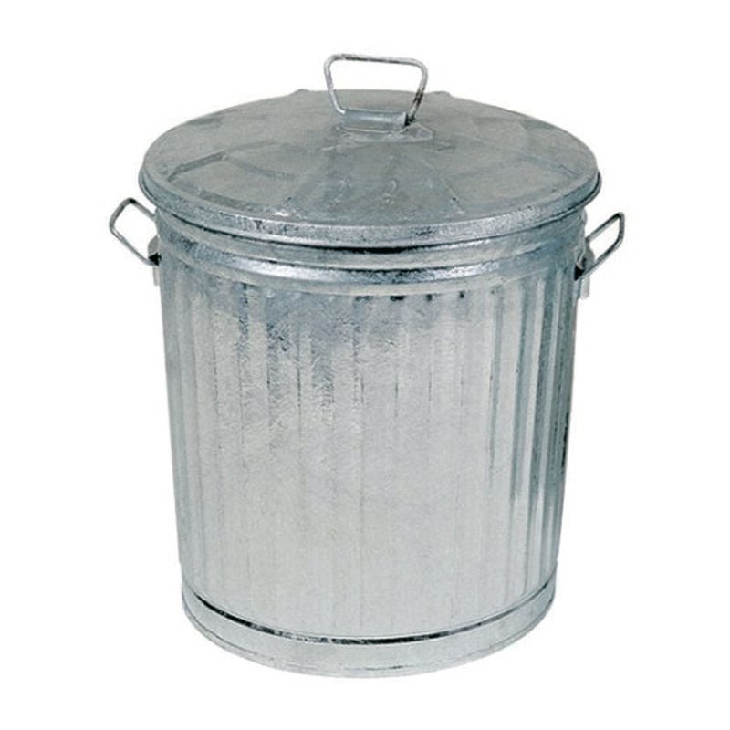 foto del prodotto bidone in lamiera zincata con coperchio lt.62 cm.42x49h