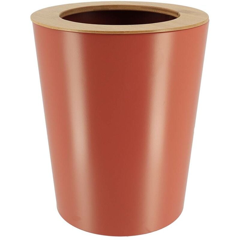 foto del prodotto bidone in metallo svasato con coperchio in bamb 5l terracotta bamb tendance