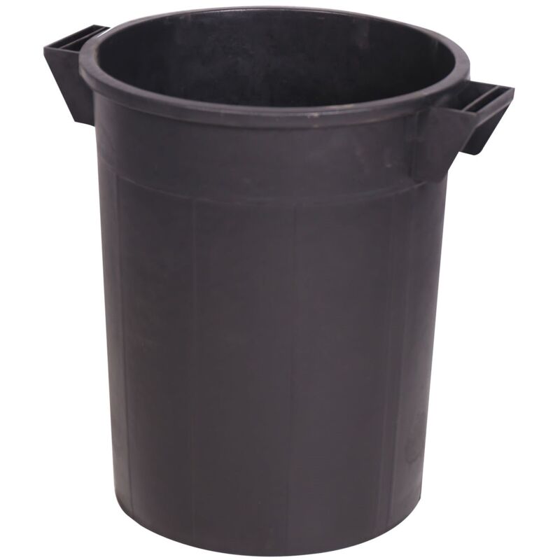 foto del prodotto bidone in plastica per spazzatura con manici nero - 100 lt. - 53 cm. - h66 cm.