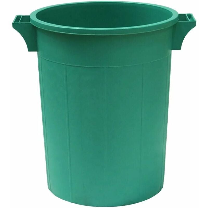 foto del prodotto bidone in pvc sovrapponibile senza coperchio per immondizia verde 100 lt 53 x h 66 cm