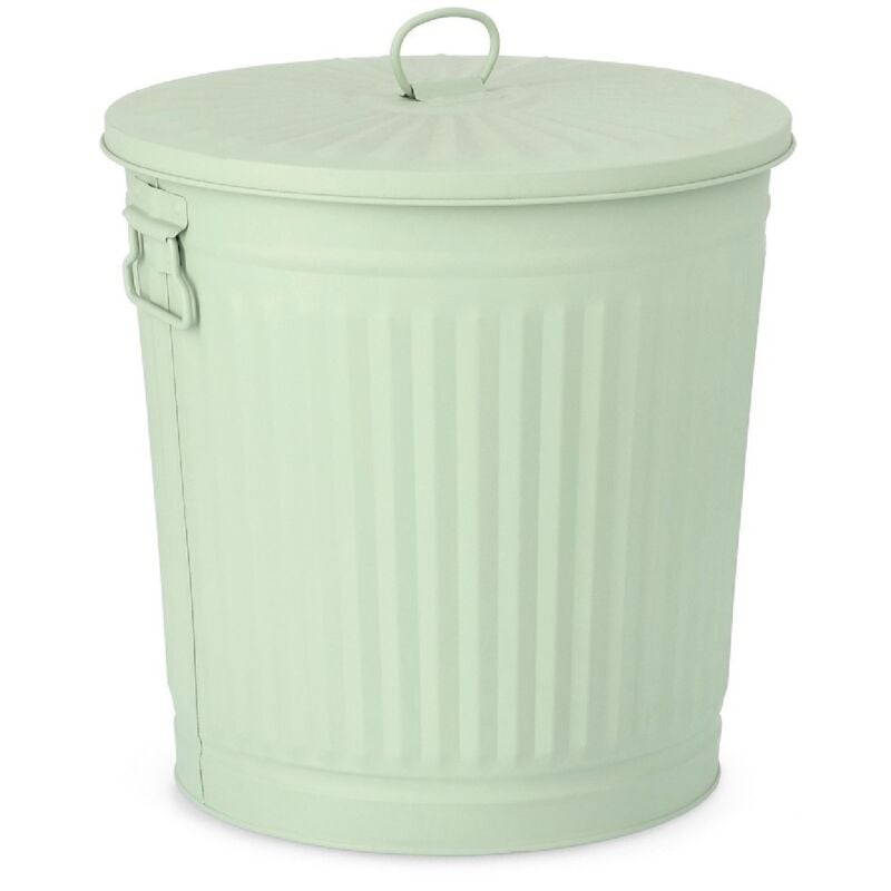 foto del prodotto bidone london met verde salvia opaco in zinco galvanizzato 35l