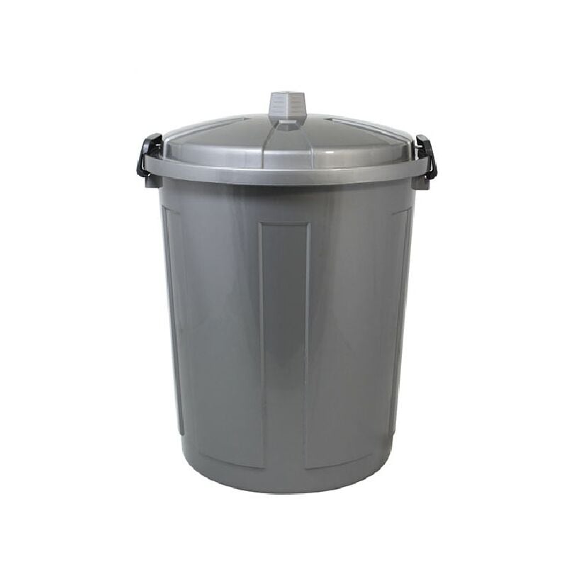foto del prodotto bidone multiuso con coperchio a chiusura grigio per raccolta differenziata antiodota antirandagismo preservare pattumiera casa giardino terrazzo