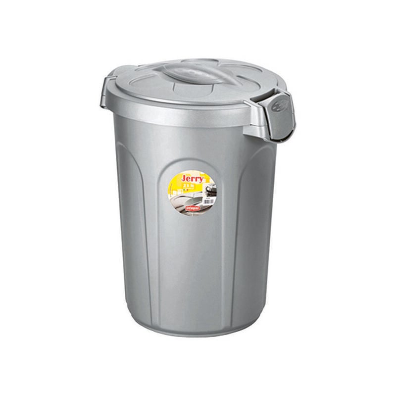 foto del prodotto bidone multiuso jerry in polipropilene lt.23 colore silver cm.37x32x46h.