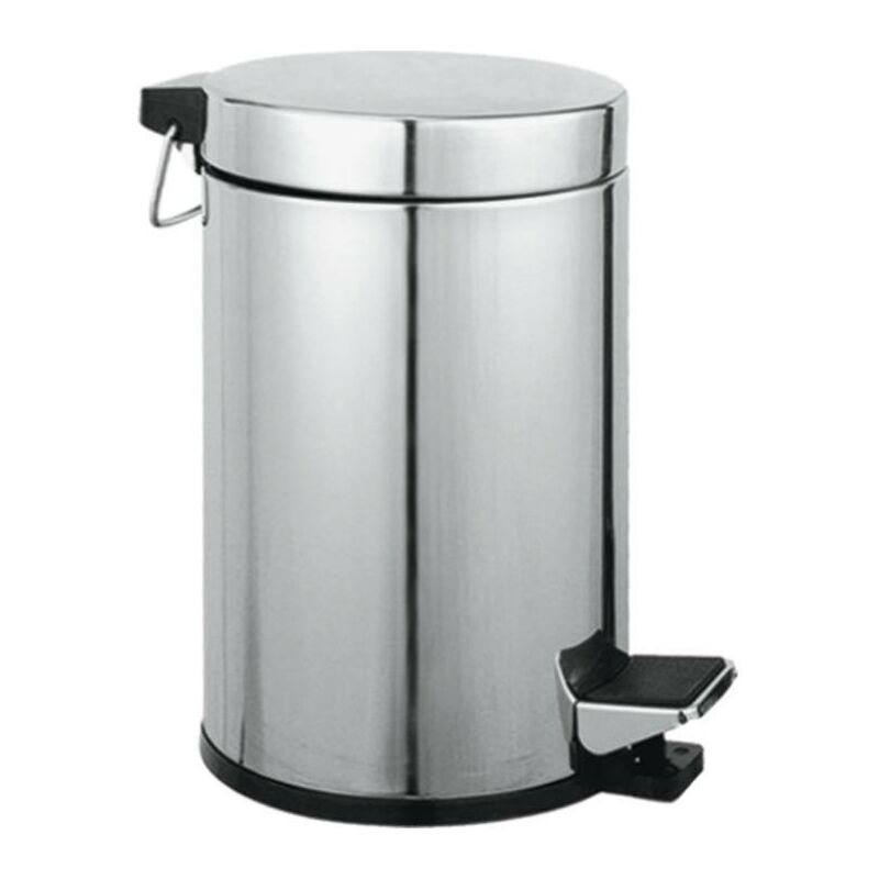 foto del prodotto bidone pattumiera con pedale raccolta rifiuti acciaio inox bagno ufficio 33945v 5 33945 