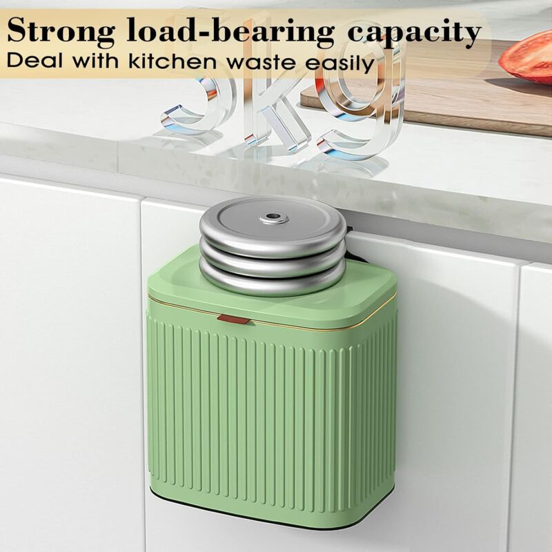 foto del prodotto bidone per compost da banco, bidone per compost da parete sotto il lavello per cucina, bagno, bidone per compost da mobile verde vintage 