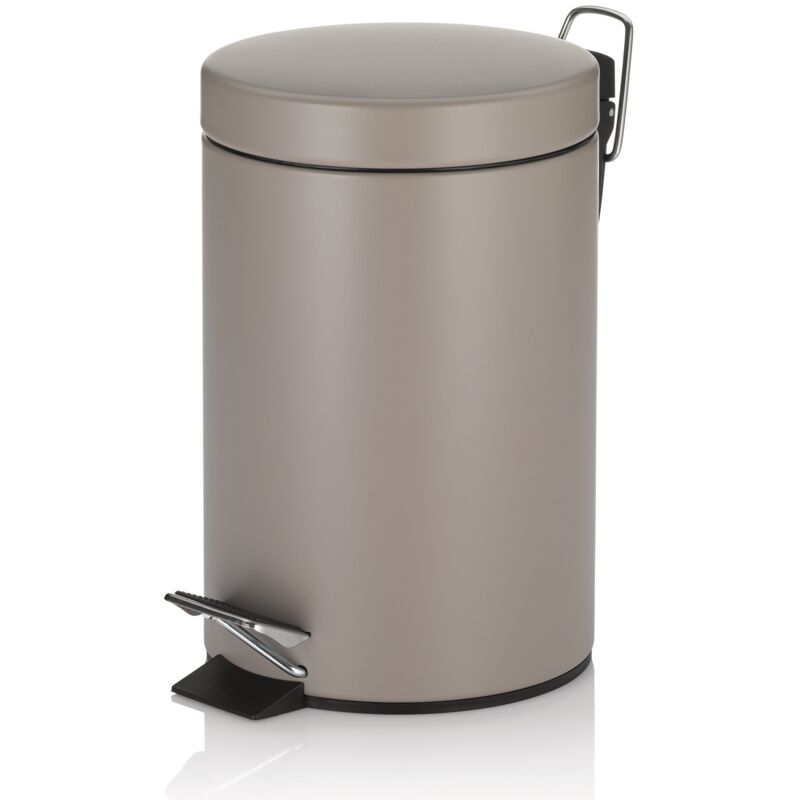 foto del prodotto bidone per cosmetici marrone 3l, bidone a pedale in metallo per il bagno, bidone per i rifiuti del bagno con contenitore interno e maniglia per il