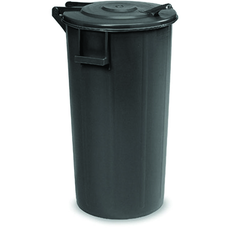 foto del prodotto bidone per immondizia coperchio con cerniera lt.100 cm.42x94h. nero