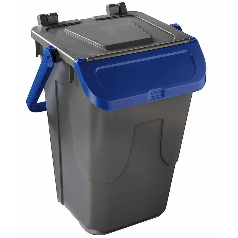 foto del prodotto bidone per raccolta differenziata grigio con sportello basculante giallo 35 lt