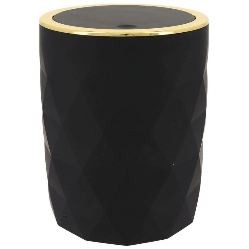 foto del prodotto bidone per rifiuti in abs gomma 6l nero tendance