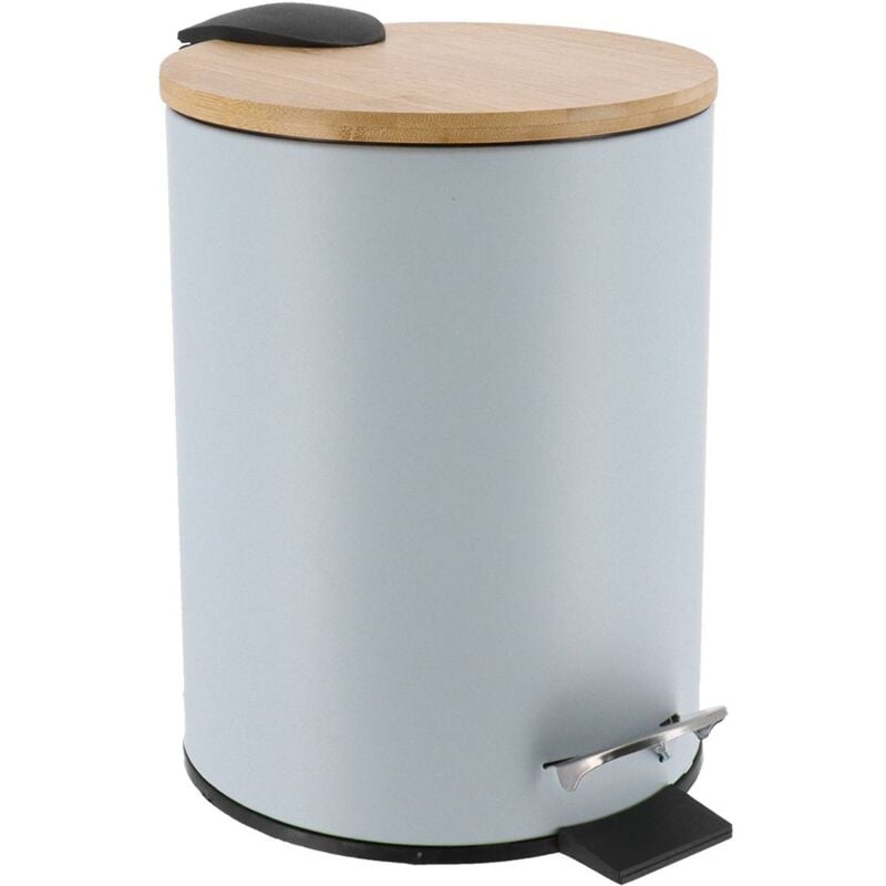 foto del prodotto bidone per rifiuti in metallo drop brake 3l bamb azzurro tendance