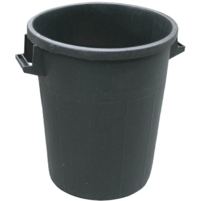 foto del prodotto bidone per rifiuti in pvc da 50 litri cm 41x49 h sovrapponibile senza coperchio colore nero uso agricolo