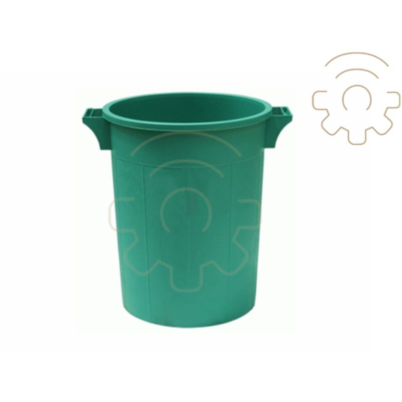 foto del prodotto bidone per rifiuti in pvc da 75 litri cm 44x63 h sovrapponibile senza coperchio colore verde