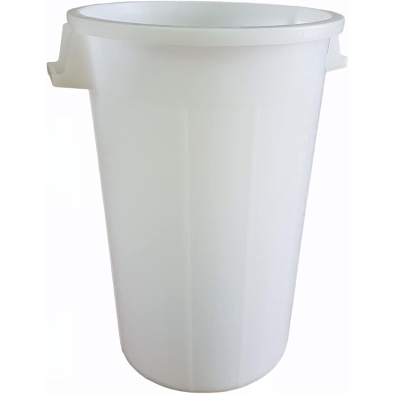 foto del prodotto bidone portarifiuti bianco industriale 120 litri drums mastello rifiuti pattumiera con manici giardino locali commerciali interno esterno