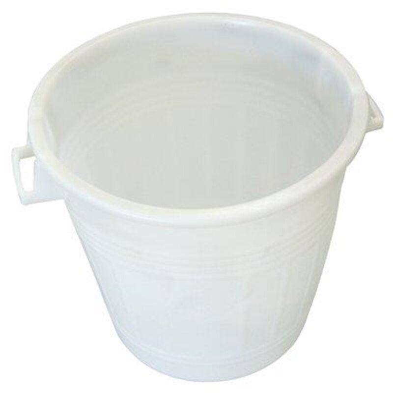 foto del prodotto bidone portarifiuti bianco industriale 50 litri drums tamburo rifiuti pattumiera con manici giardino locali commerciali interno esterno