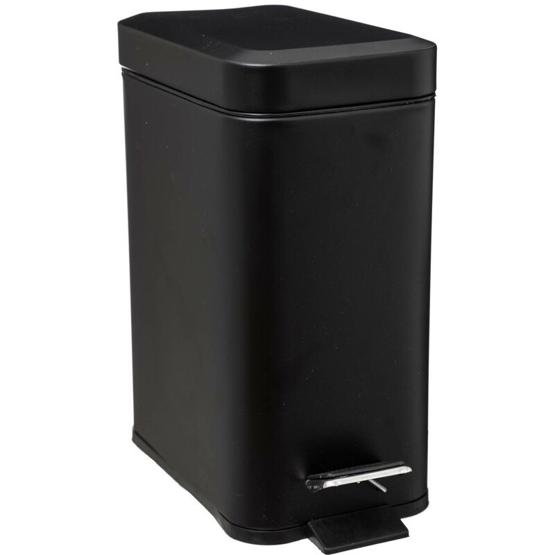 foto del prodotto bidone rettangolare soft close in acciaio inox 5l nero 5five
