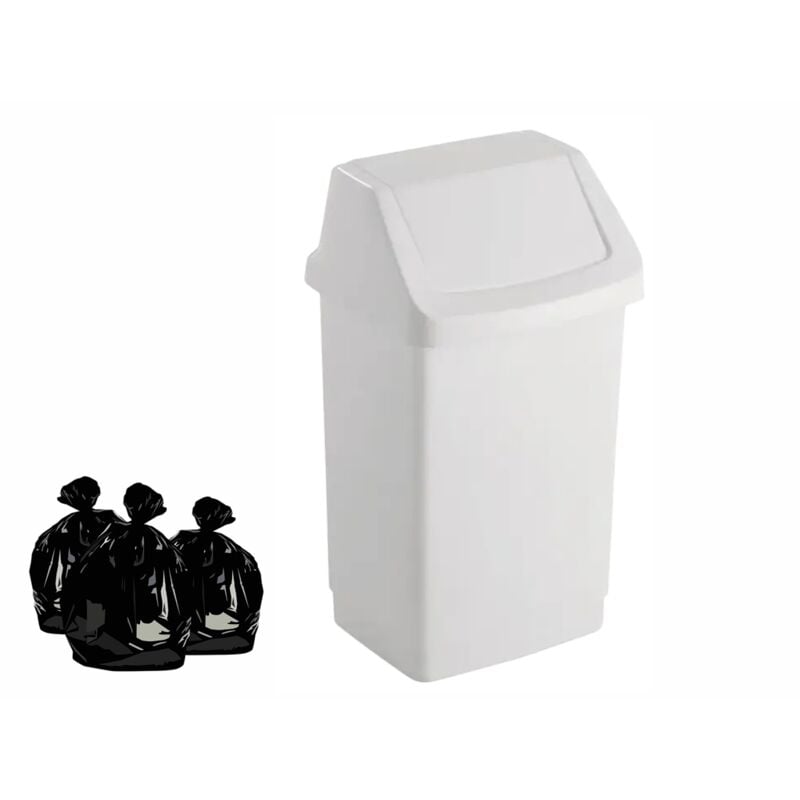 foto del prodotto bidone ribaltabile curver 15 l bianco