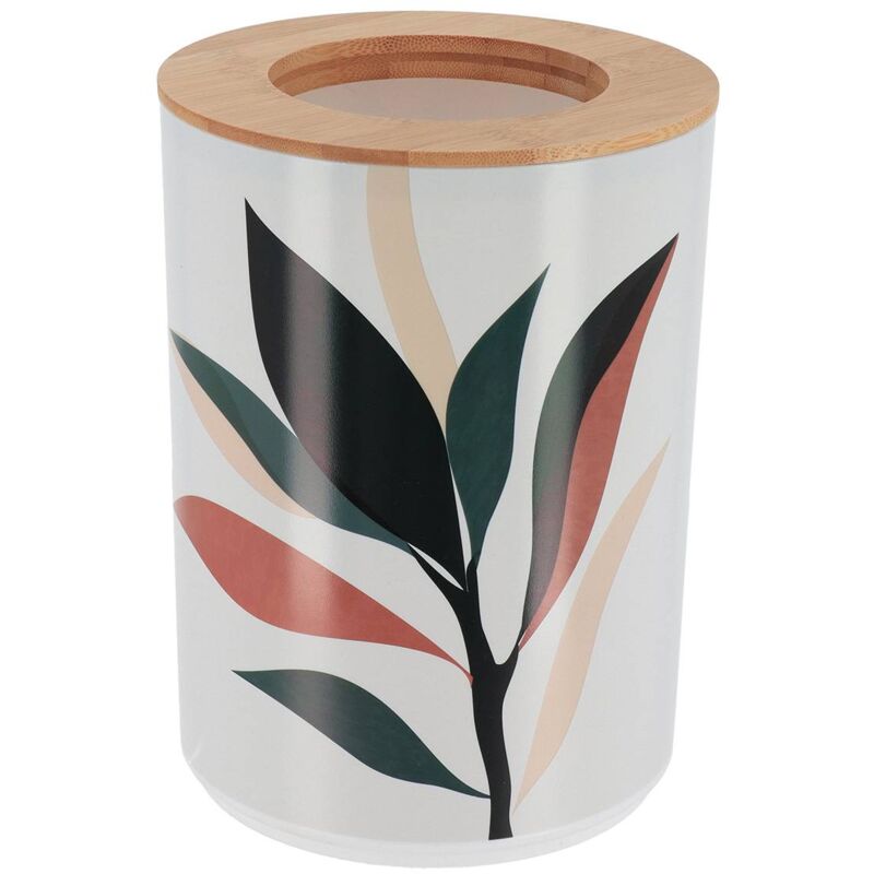 foto del prodotto bidone stampato in pp con coperchio in bamb 5l bucolico tendance