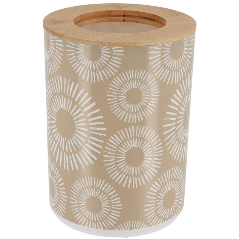 foto del prodotto bidone stampato in pp con coperchio in bamb 5l spirali etniche tendance
