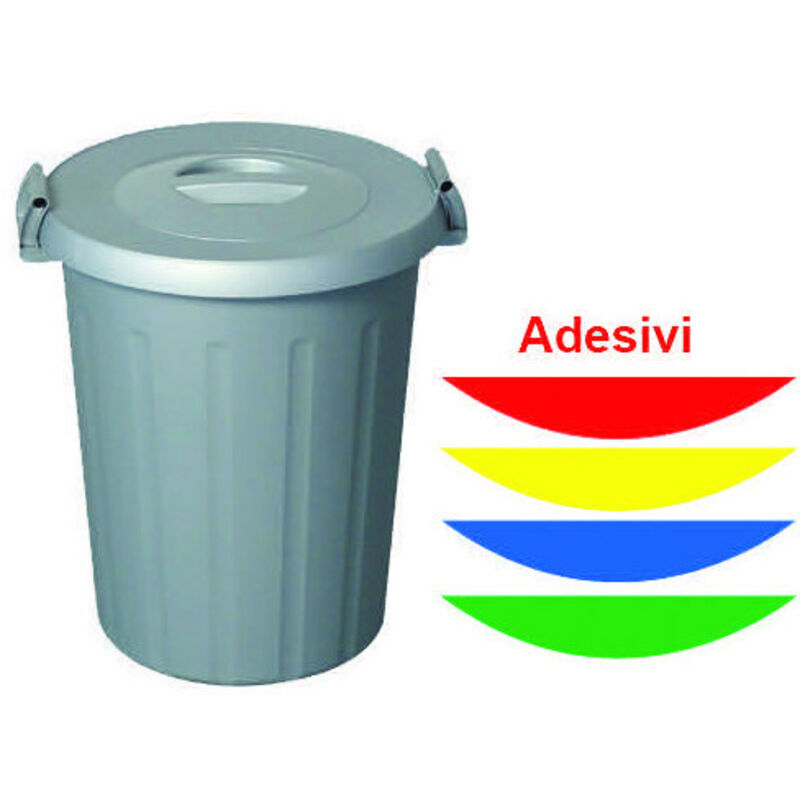 foto del prodotto bidoni c/cop. e manici lt.50 grigi