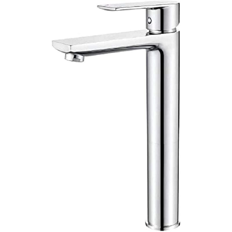 foto del prodotto bigbuy ibergrif m11102 supreme, rubinetto monocomando per bagno, miscelatore lavabo alto, cromo, argento