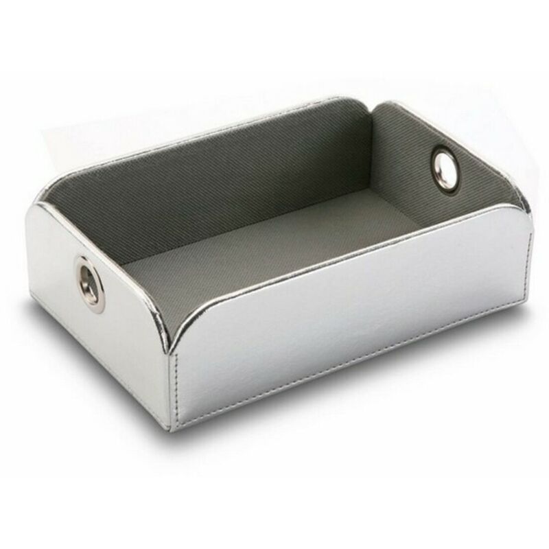 foto del prodotto bigbuy svuotatasche versa argento ecopelle metallo 13 x 6,5 x 20 cm 