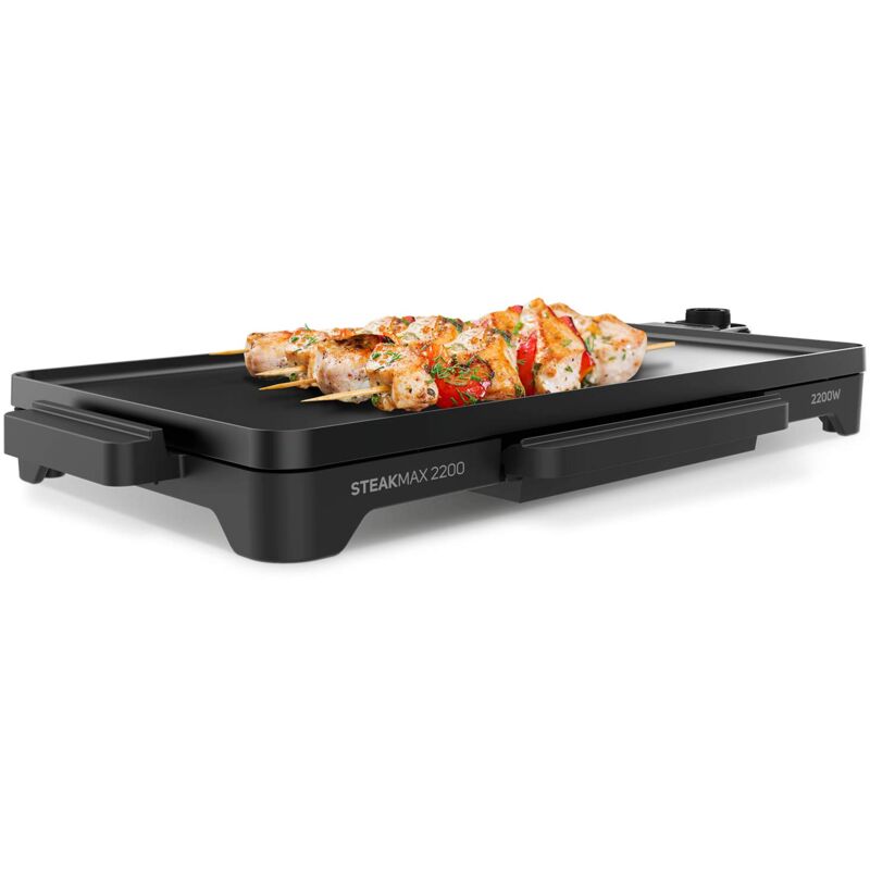 foto del prodotto bigbuy taurus gr2200 piastra per grigliare, 2200 w, superficie antiaderente, nero