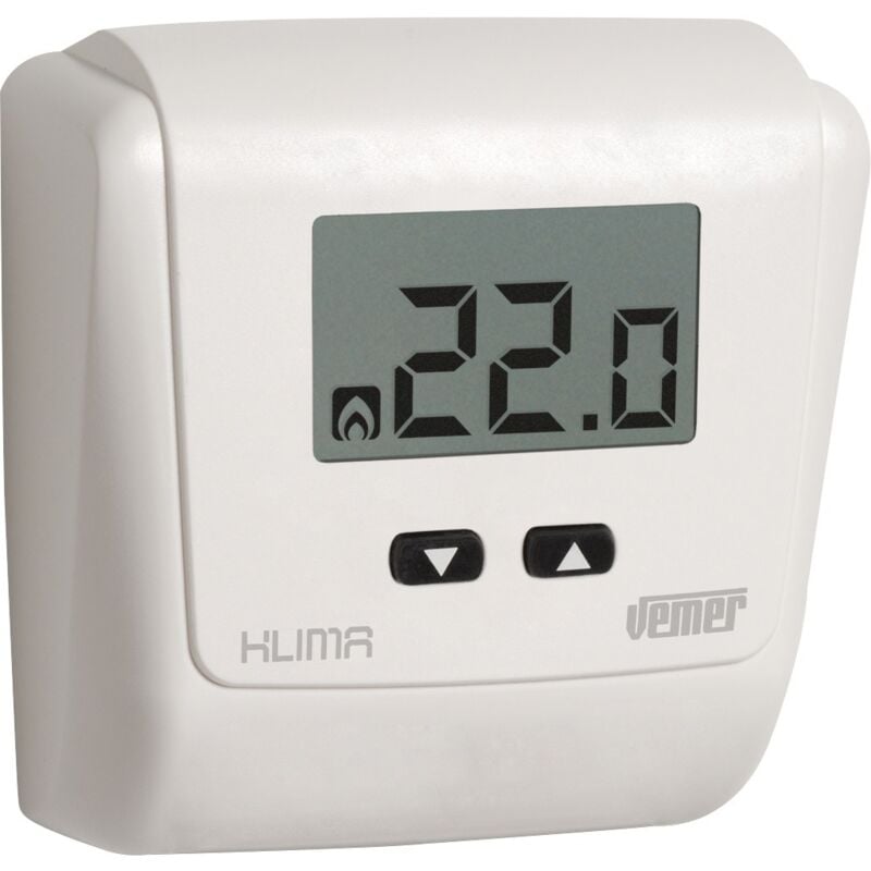 foto del prodotto bigbuy termostato elettronico da parete a batteria vemer ve729000 klima lcd bianco