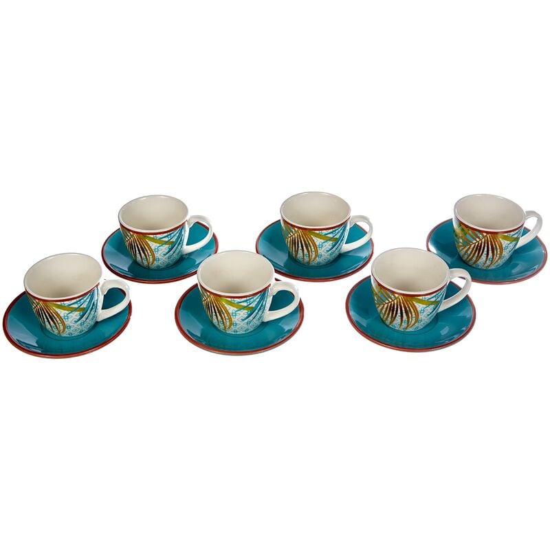 foto del prodotto bigbuy tognana jungle, set 6 tazzine caff con piatto, new bone china, multicolore
