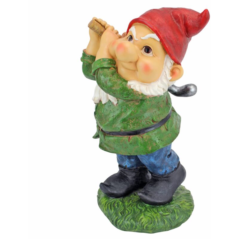 foto del prodotto bigey burt divertente statua da campo da golf statua con gnomo, poliresina, a colori, 30 cm design toscano