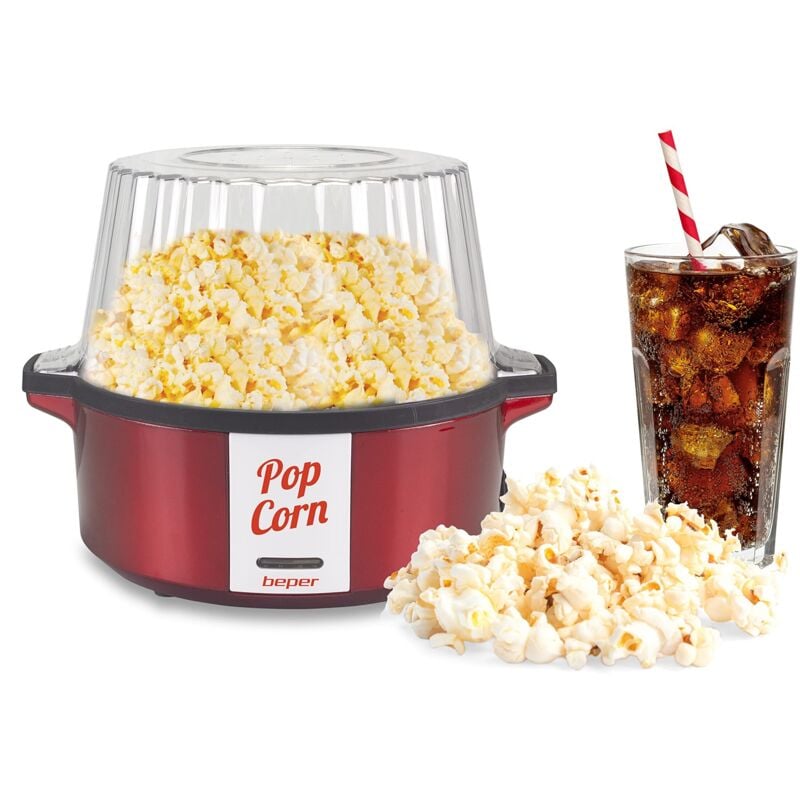 foto del prodotto bighouse it beper p101cud050 macchina popcorn con coperchio che si converte in ciotola
