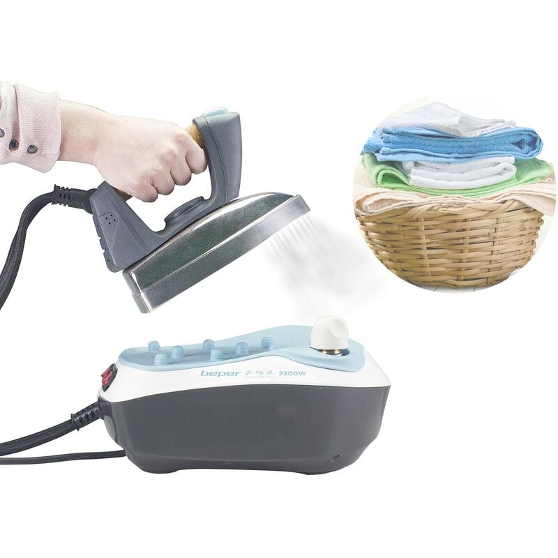 foto del prodotto bighouse it beper p204cal001 sistema stirante a pressione, caldaia 2300w, piastra in alluminio, serbatoio 850 ml, flusso vapore 50g min, doppio
