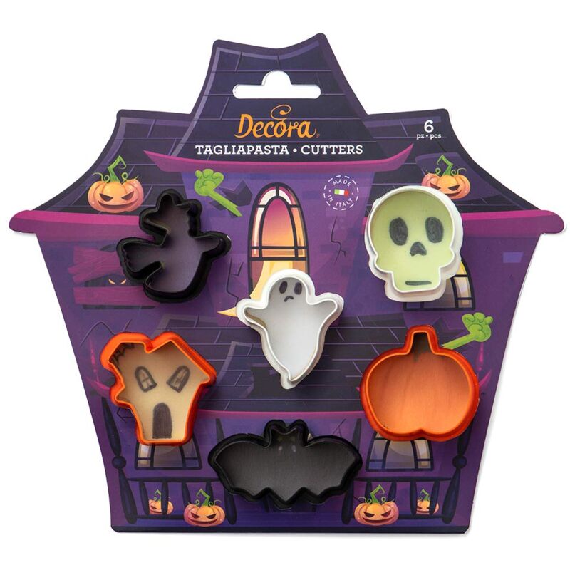 foto del prodotto bighouse it decora 0255090 set 6 mini tagliapasta halloween, in plastica, il kit ideale per creare decorazioni in pasta di zucchero o di gomma,