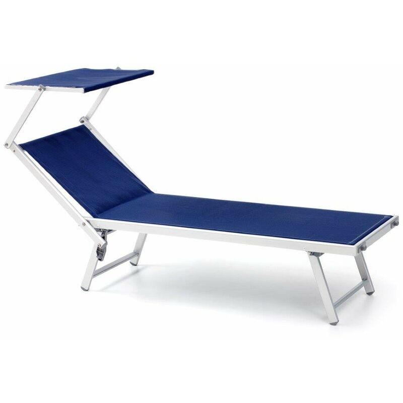 foto del prodotto bighouse it lettino alluminio da mare mod. freak blu telo in textilene da 750 grammi
