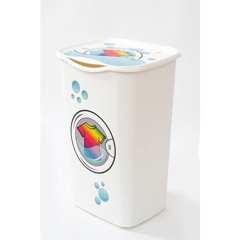 foto del prodotto bighouse it portabiancheria con coperchio per panni colorati laundry 50lt