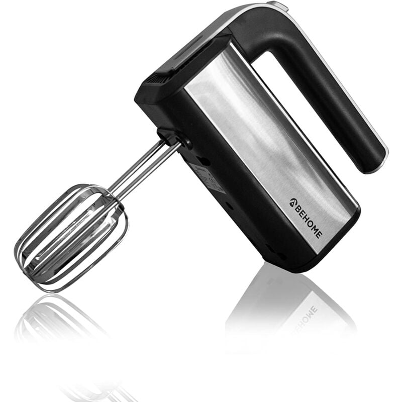 foto del prodotto bighouse it sbattitore elettrico mixer 5 velocit 300w turbo con luce led colore argento e nero con 2 fruste per impasti morbidi e 2 ganci per