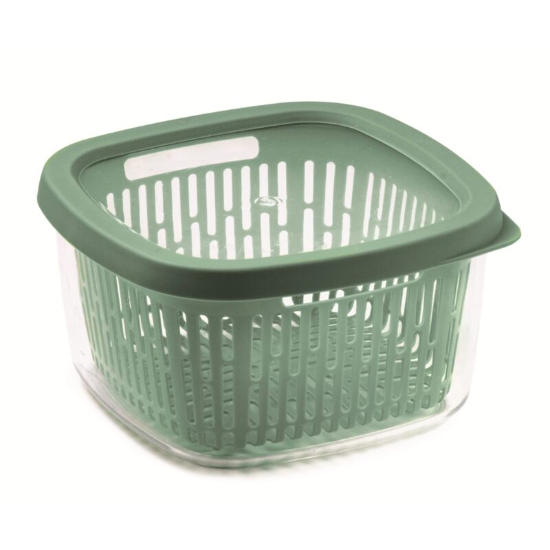 foto del prodotto bighouse it - snips salva aroma 1,50 lt contenitore per cibi quadrato griglia interna chiusura ermetica colore verde 17,5 x 17,5 x 10 cm made in