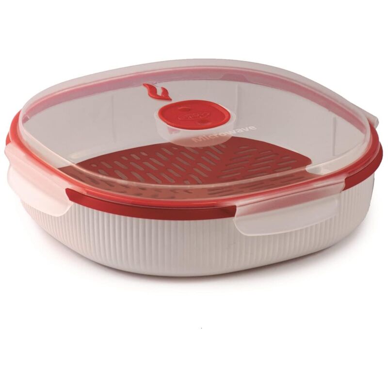 foto del prodotto bighouse it snips vaporiera microonde per cottura a vapore a 1 ripiano con griglia interna, contenitori per alimenti in plastica adatti a
