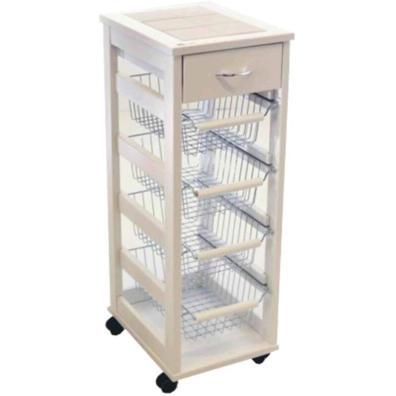 foto del prodotto bighouse it vesuvio carrello da cucina in colore bianco 29 x 36 xh 83 cm
